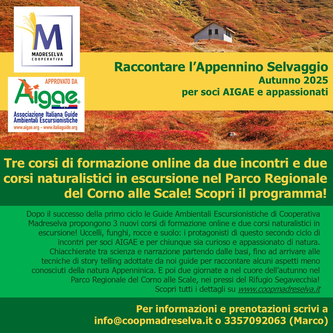 RACCONTARE L’APPENNINO SELVAGGIO – AUTUNNO 2025